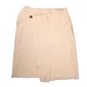 Banana Republic Boiled Wool Boulcé Wrap Skirt Ivory-Toned White Size 6